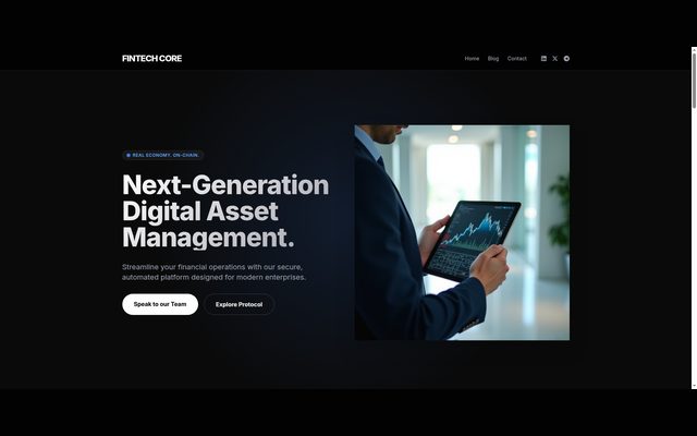 Fintech Core website homepage