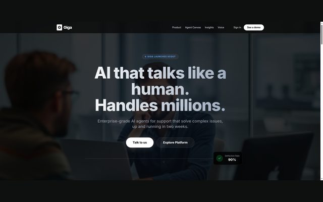 Giga website homepage