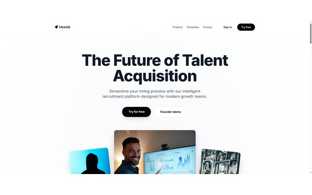 HireOS website homepage