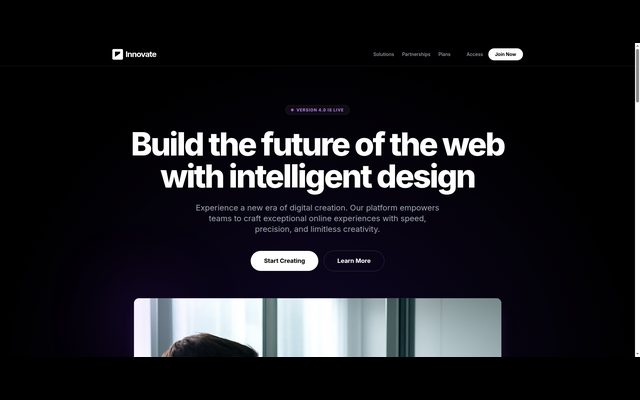 Innovate website homepage