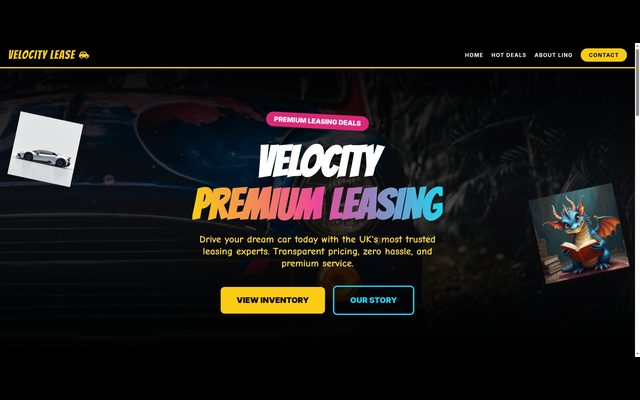 Velocity Lease website homepage